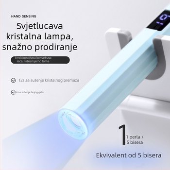 Ručna lampa za nokte, prijenosna punjiva UV/LED lampa za fototerapiju noktiju, plastično kućište, 25,6 g