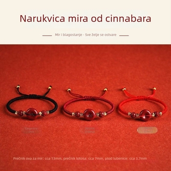 Narukvica cinnabar, ručno pletena, unisex, retro stil za parove