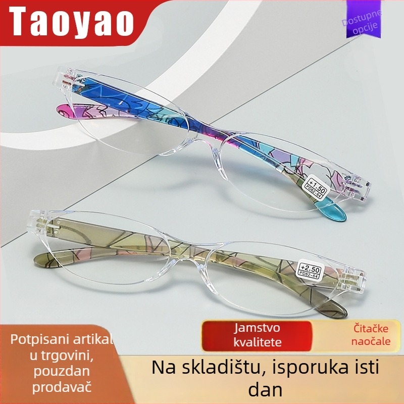 Naočale za čitanje s zaštitom od plavog svjetla, klip-okvir, titanijeva legura, književno retro stil, za kvadratni oblik lica