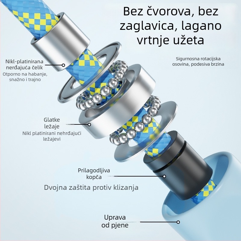 Skupno štap za preskakanje s čvorom u obliku osmine, PP materijal, za treninge i natjecanja