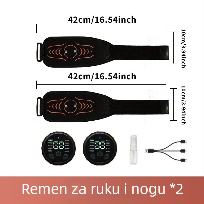 Minogi W5 sklopivi EMS fitness masažni uređaj s silikonskim puls pojasom za trbuh, ruke i noge, težina 0,43 kg