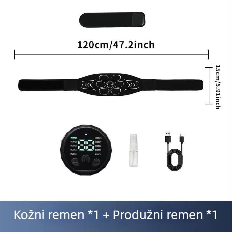 Minogi W5 sklopivi EMS fitness masažni uređaj s silikonskim puls pojasom za trbuh, ruke i noge, težina 0,43 kg