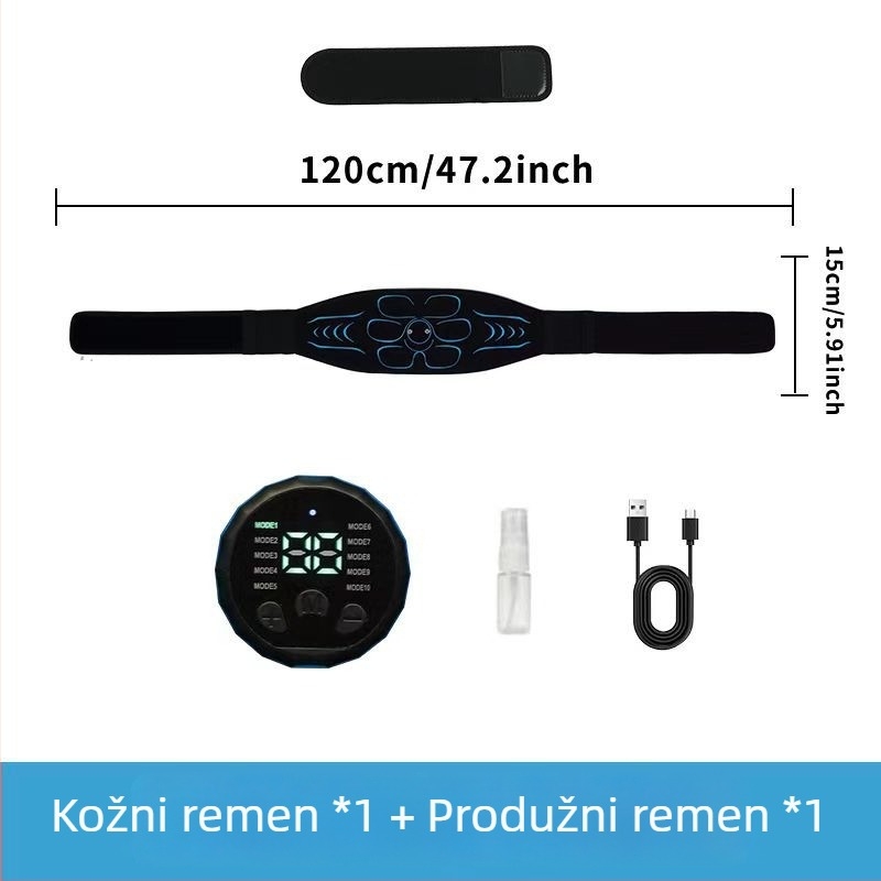 Minogi W5 sklopivi EMS fitness masažni uređaj s silikonskim puls pojasom za trbuh, ruke i noge, težina 0,43 kg