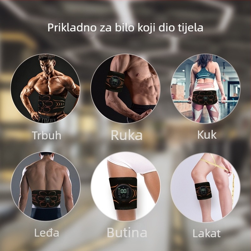 Minogi W5 sklopivi EMS fitness masažni uređaj s silikonskim puls pojasom za trbuh, ruke i noge, težina 0,43 kg