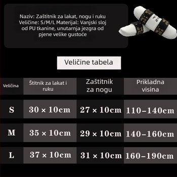 Taekwondo zaštita za lakatove – jedinstven oblik, pjenasti materijal, univerzalna prilagodba