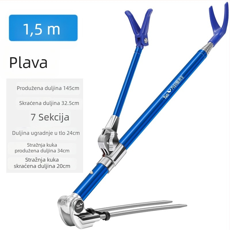 Držač ribolovačkog štapa od nehrđajućeg čelika s višestrukim okretom i sklopnim dizajnom