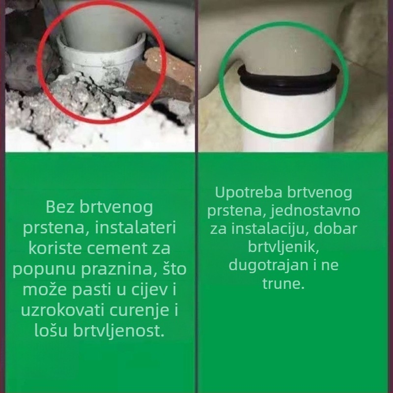 Gumeni brtveni prsten za squat WC – anti-odor, vulkaniziran injekcijskim prešanjem, AAFFLO marka, Default Item model, proizvodni broj PDD331177330247