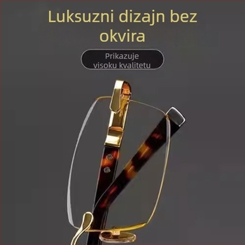 Naočale za presbiopiju, Bamboo Leaf Green, bez okvira, s izbrušenim rubovima, protiv plavog svjetla za čitanje, vintage stil, monofokalno, anti-umor