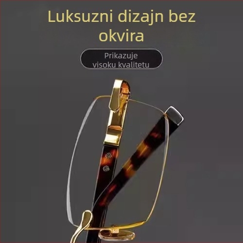 Naočale za presbiopiju, Bamboo Leaf Green, bez okvira, s izbrušenim rubovima, protiv plavog svjetla za čitanje, vintage stil, monofokalno, anti-umor