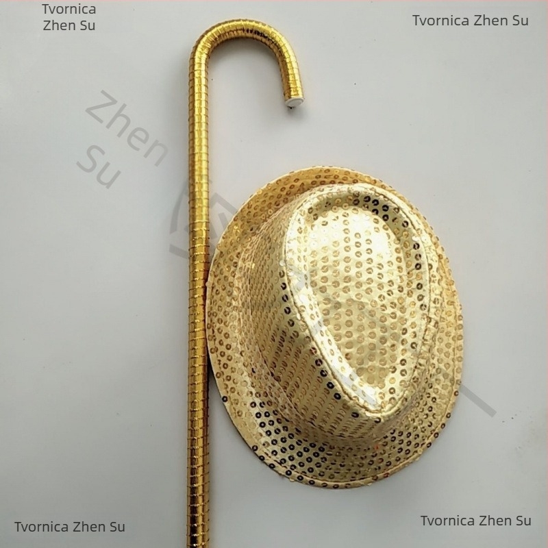 Set plesne štapa s šljokicama i šeširom – za odrasle; težina 1,0 kg; materijal: drugi