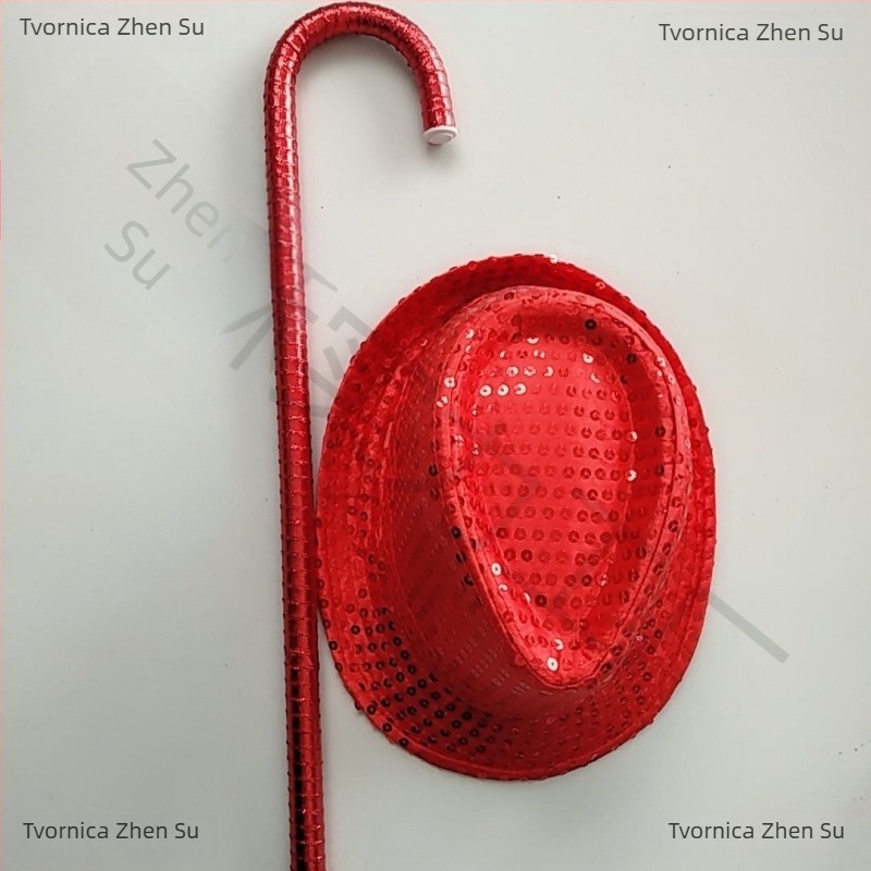 Set plesne štapa s šljokicama i šeširom – za odrasle; težina 1,0 kg; materijal: drugi