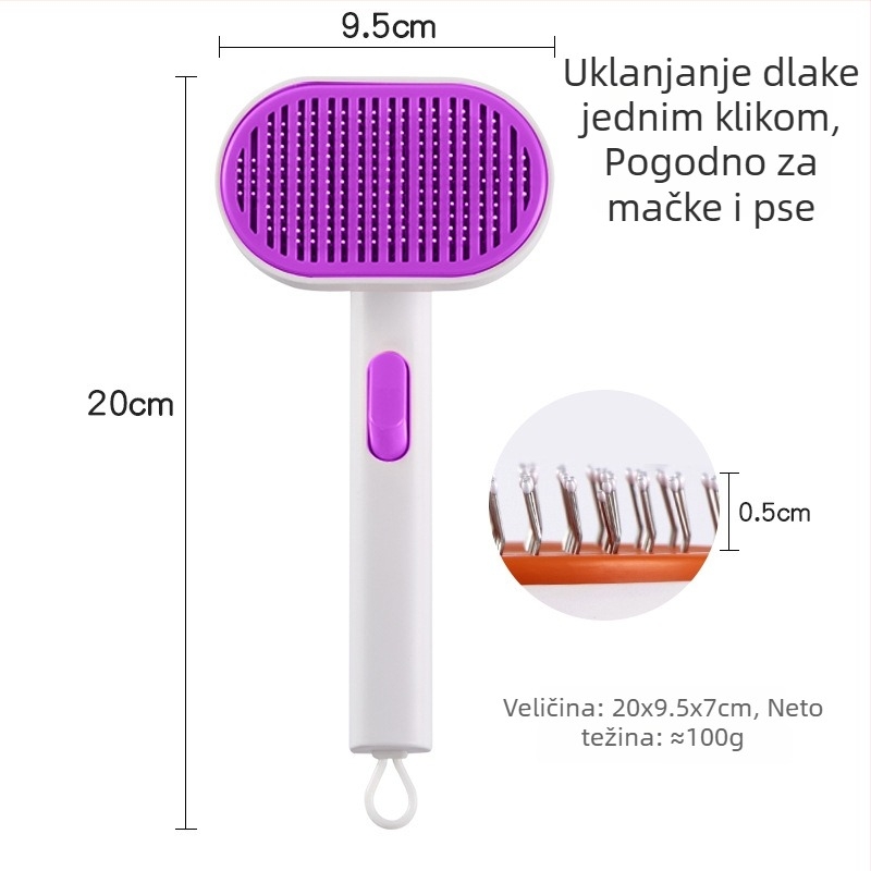 Četka za uklanjanje dlaka mačaka i psa, visoka gustoća zuba, masaža, univerzalno