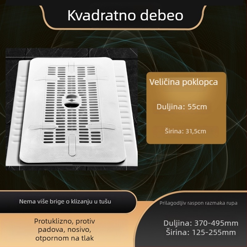 ABS poklopac za klozetsku zdjelu za kleto-toaletu Mojia, moderan minimalistički stil, model 15, razmak rupa standardan