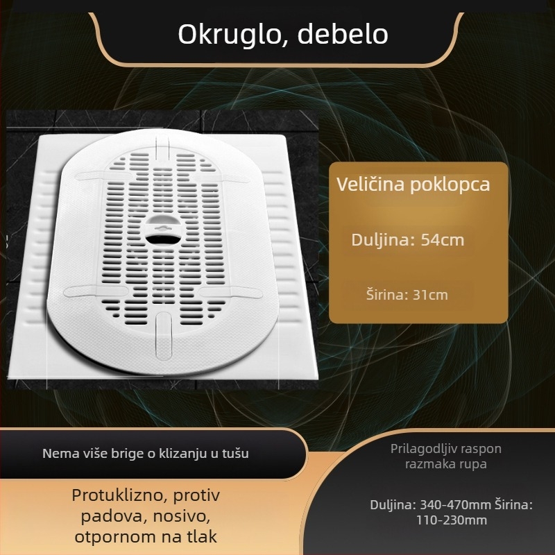 ABS poklopac za klozetsku zdjelu za kleto-toaletu Mojia, moderan minimalistički stil, model 15, razmak rupa standardan