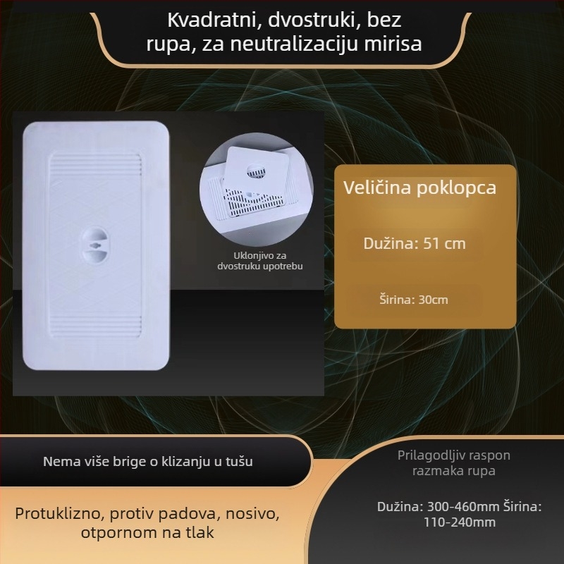 ABS poklopac za klozetsku zdjelu za kleto-toaletu Mojia, moderan minimalistički stil, model 15, razmak rupa standardan