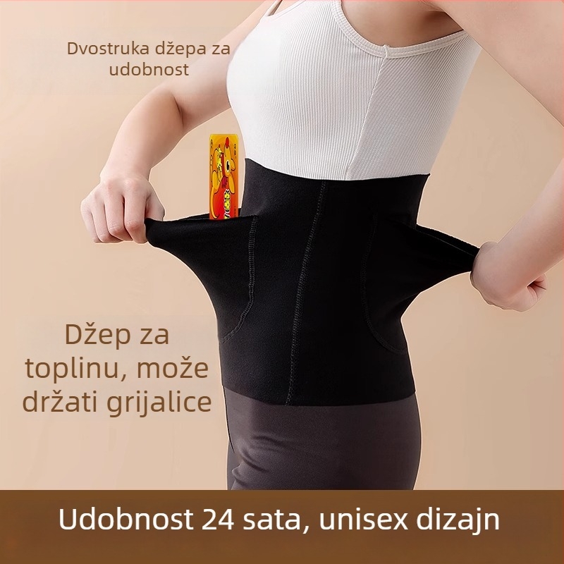 Derong termalni pojas za struk s dvostrukim džepovima, zagrijava struk i trbuh, zaštita želuca, prevencija prehlade