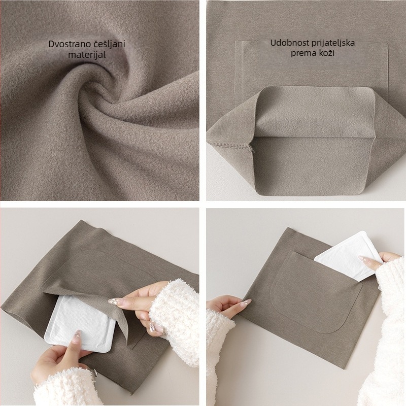 Derong termalni pojas za struk s dvostrukim džepovima, zagrijava struk i trbuh, zaštita želuca, prevencija prehlade