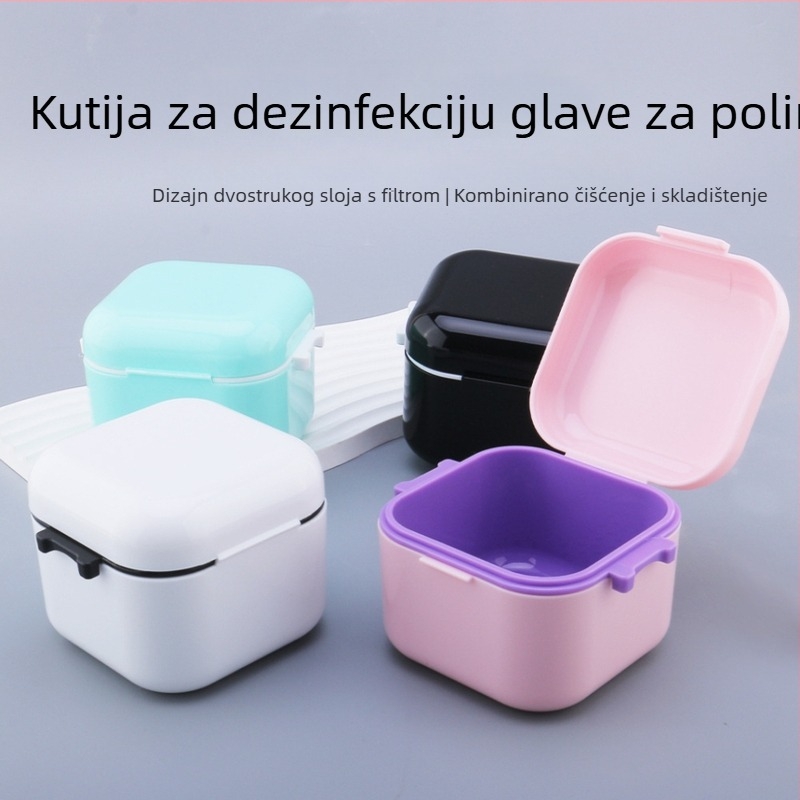 Kutija za sterilizaciju i skladištenje manikurnih freza, kutija za namakanje u alkoholu i kutija za čišćenje alata za nokte