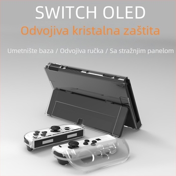 Zaštitna futrola za Nintendo Switch OLED - Prozirna PC, Čvrsta i tanka, injekcijsko prešana, set od 6 komada