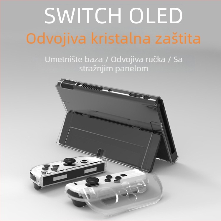 Zaštitna futrola za Nintendo Switch OLED - Prozirna PC, Čvrsta i tanka, injekcijsko prešana, set od 6 komada