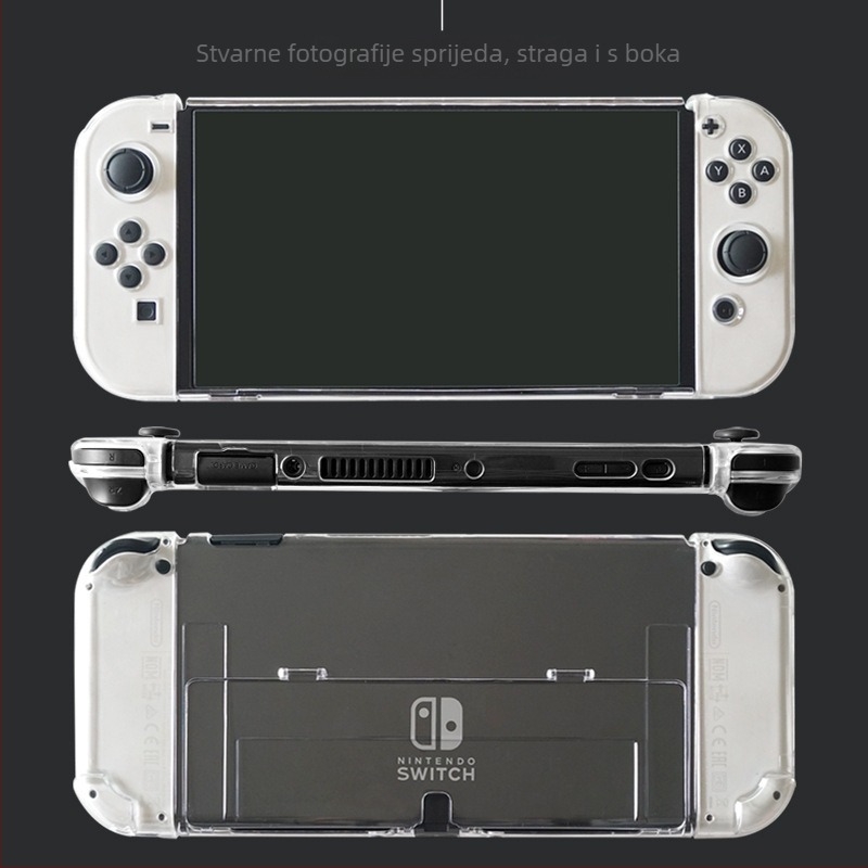 Zaštitna futrola za Nintendo Switch OLED - Prozirna PC, Čvrsta i tanka, injekcijsko prešana, set od 6 komada