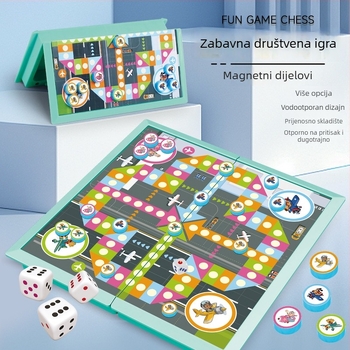 Magnetska sklopiva obiteljska društvena igra s Flying Chess, Dama, kineski šah i Gomoku za djecu