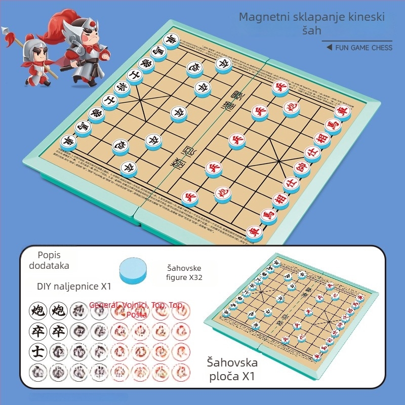 Magnetska sklopiva obiteljska društvena igra s Flying Chess, Dama, kineski šah i Gomoku za djecu