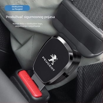 Chebufang Sigurnosna kopča pojasa za produženje Peugeot, ABS elektroplatina + koža, kompatibilna s modelima 308/408/508/2008/4008/5008, mogućnost tiskanja logotipa