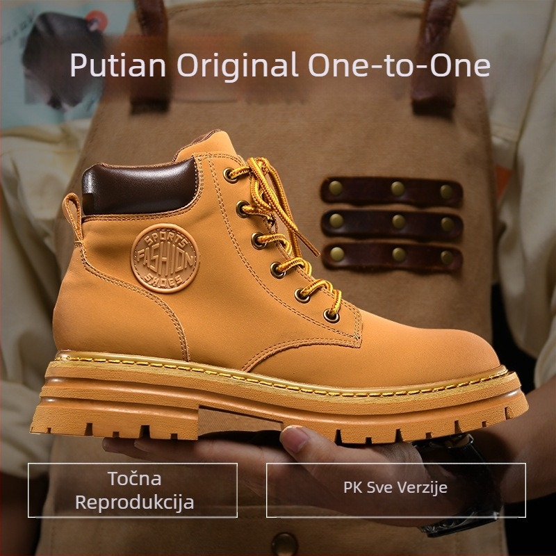 Martin čizme od pravog telećeg nubuka, vulkanizirana gumena potplata, vodootporne, niski gornji dio