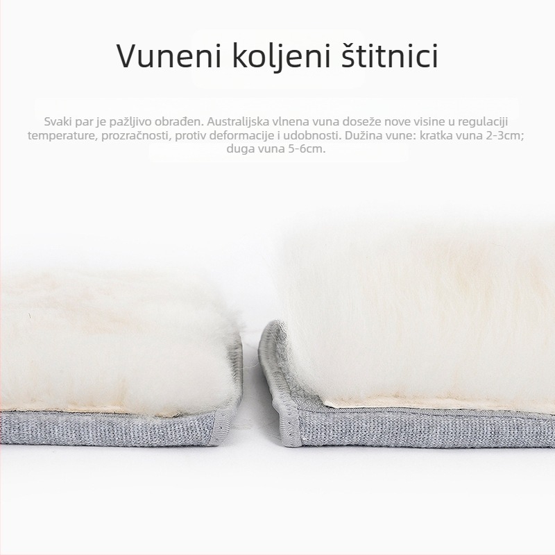 Koljena štitnici od ovčje vune, tijelo od pamuk-elastan, produžena duljina, zaštita koljena, za planinarenje i opću upotrebu