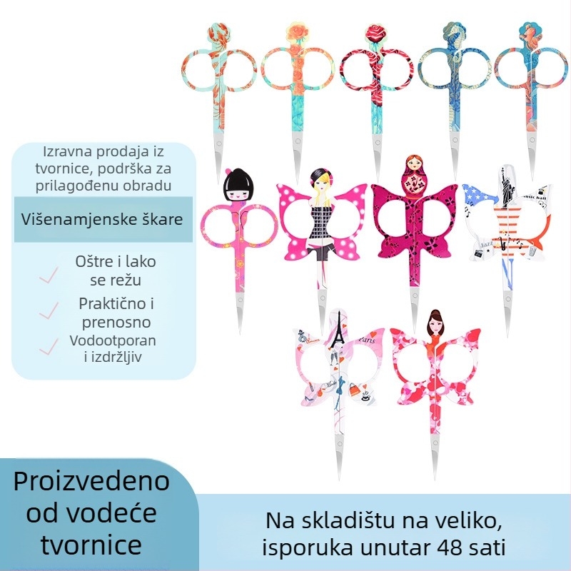 Beijue šmink škare od nehrđajućeg čelika, podrijetlo Yangjiang, za uklanjanje nosnih dlačica, brade, obrva i kose