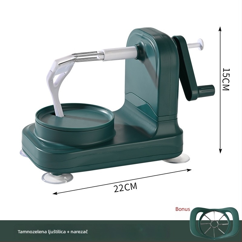 Automatska oljušivač jabuka - ručni pogon, višefunkcionalan, materijal ABS+PP+nerđajući čelik, moguć otisak logotipa, izlazak 2025