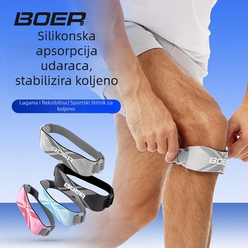 Boer Silikonski patelarni pojas s ublažavanjem udaraca za koljeno – za trčanje, vanjske sportove, badminton, biciklizam i košarku
