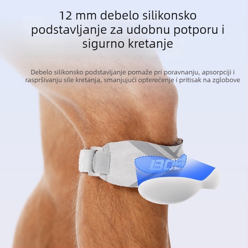 Boer Silikonski patelarni pojas s ublažavanjem udaraca za koljeno – za trčanje, vanjske sportove, badminton, biciklizam i košarku