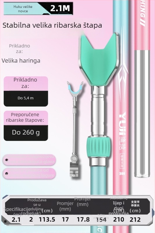 Vanjska prijenosna karbonska toretna držač za štapove za ribolov s višestrukom rotacijom