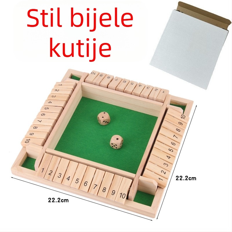 Drvena igra s četiri strane flip kartica za unutarnju zabavu — obitelj i prijatelji, blister pakiranje, uzrast 15–35