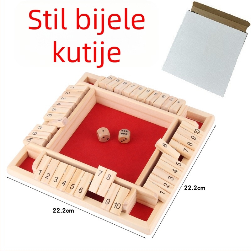 Drvena igra s četiri strane flip kartica za unutarnju zabavu — obitelj i prijatelji, blister pakiranje, uzrast 15–35
