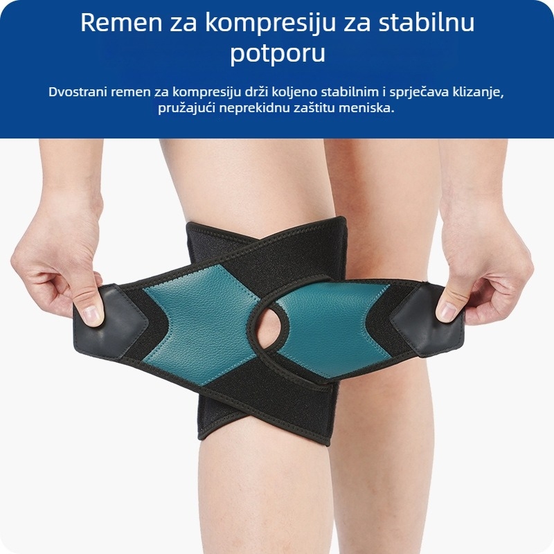 Prozirni kompresijski koljeni zaštitni navlaci s patelarnim trakom za sport: košarka, trčanje, fitness i planinarenje