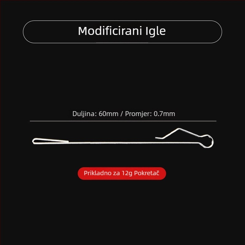 Pomoćni alat za duga bacanja s podvodno modificiranim skupom šiljaka, polako potapajući alat, plastični spojnik za ribarsku opremu