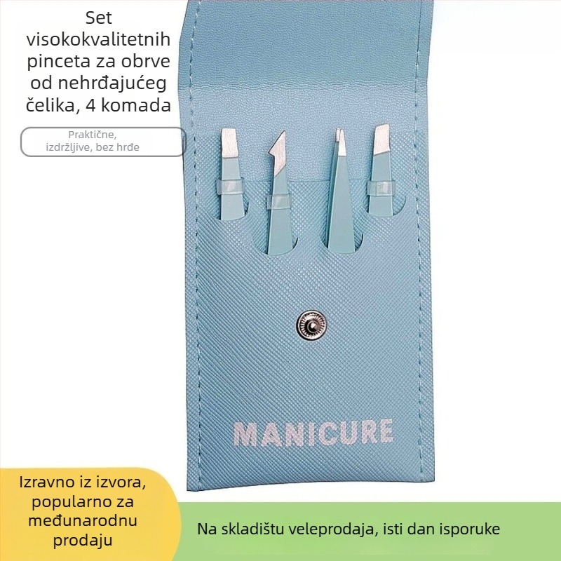 Woneng kliješte za obrve – set od 4 komada, nehrđajući čelik, šifra WN789