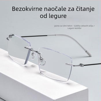 Bezokvirne naočale za čitanje za starije osobe, udobne za kratke udaljenosti, zaštita od plavog svjetla, HD jasnoća