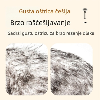 Četka za raščešljavanje mačaka i psa – s finim zubima, uklanja čvorove i dlaku