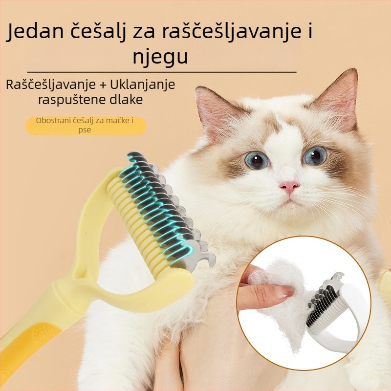 Četka za raščešljavanje mačaka i psa – s finim zubima, uklanja čvorove i dlaku