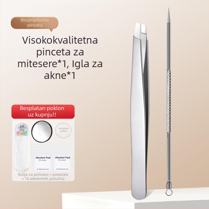 Pinceta za crne mitisere s visokom preciznošću, ultra tanke bezšivne pincete za obrvu, pinceta za akne i čišćenje