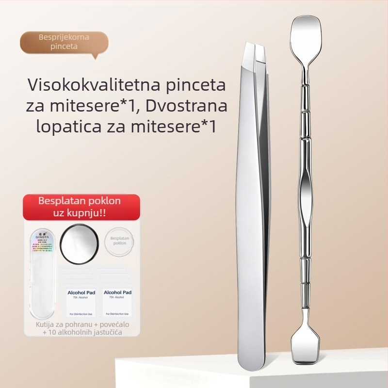 Pinceta za crne mitisere s visokom preciznošću, ultra tanke bezšivne pincete za obrvu, pinceta za akne i čišćenje