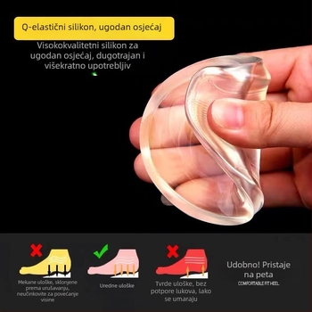 GEL ulošak za cipele, stražnji dio podloge za povećanje visine, apsorpcija udara, unisex odrasli, pogodno za sportske, kožne, casual i platnene cipele
