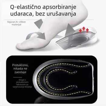 GEL ulošak za cipele, stražnji dio podloge za povećanje visine, apsorpcija udara, unisex odrasli, pogodno za sportske, kožne, casual i platnene cipele