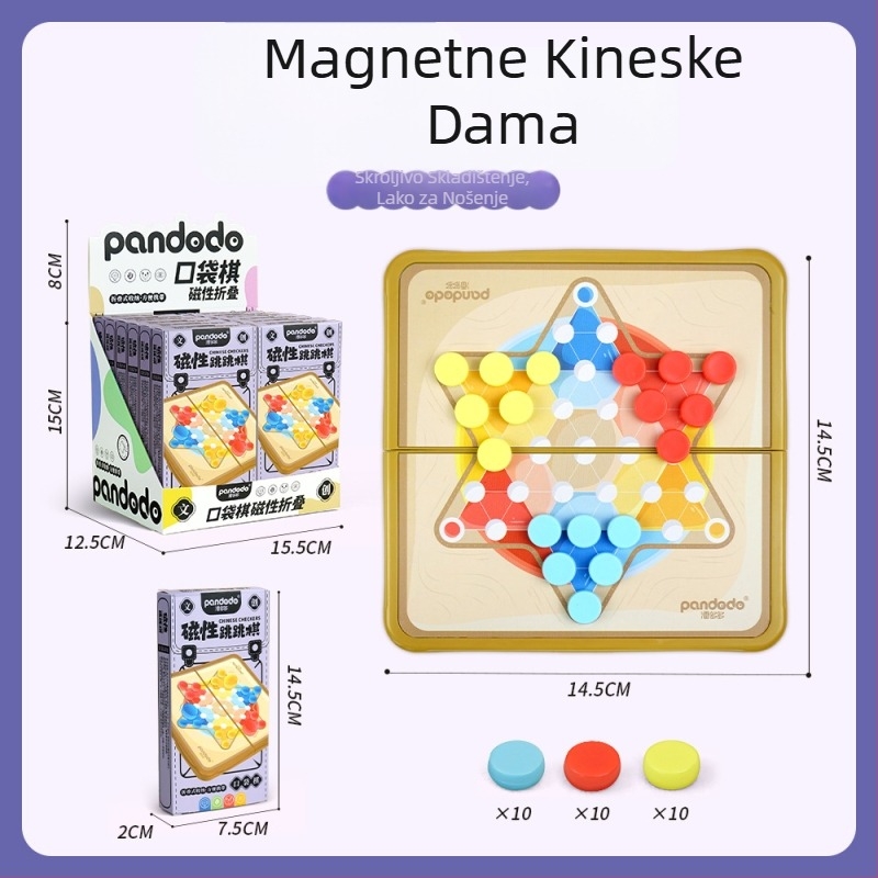 Magnetna stolna igra za djecu s više igara — dvostruki i višestruki način igranja; razvija logičko razmišljanje i koordinaciju ruka-oko; Materijal: plastika; Dobna skupina: 7–14