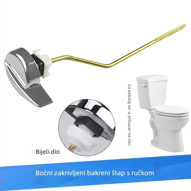 Ključ za ispiranje spremnika toaleta | Materijali: bakar, ABS, cinkova legura, debeli bakren štap | Način korištenja: prekidač | Kapacitet ispiranja: 6