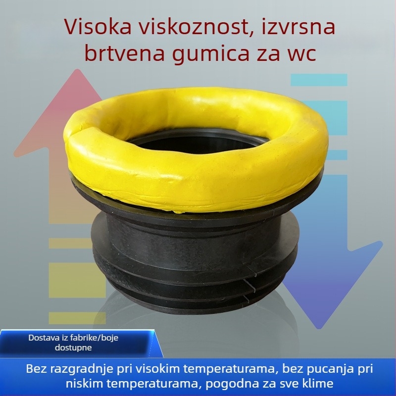 Brtveni prsten za toaletni flanš – debeli gumeni prsten, protiv mirisa, integrirano brtvilo, spoj, moderan minimalistički dizajn, dostupna usluga instalacije